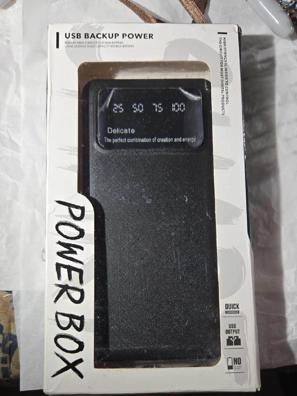 20000mAh Black Power Bank with LED Display, NWT